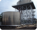 Elevated aluminium water storage tanks